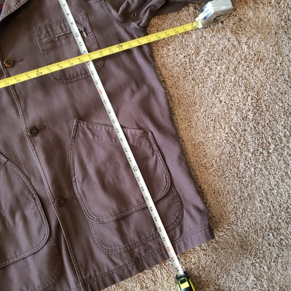 L.L. Bean original field coat cotton plaid lined canvas hunting olive mens XL - Picture 7 of 8